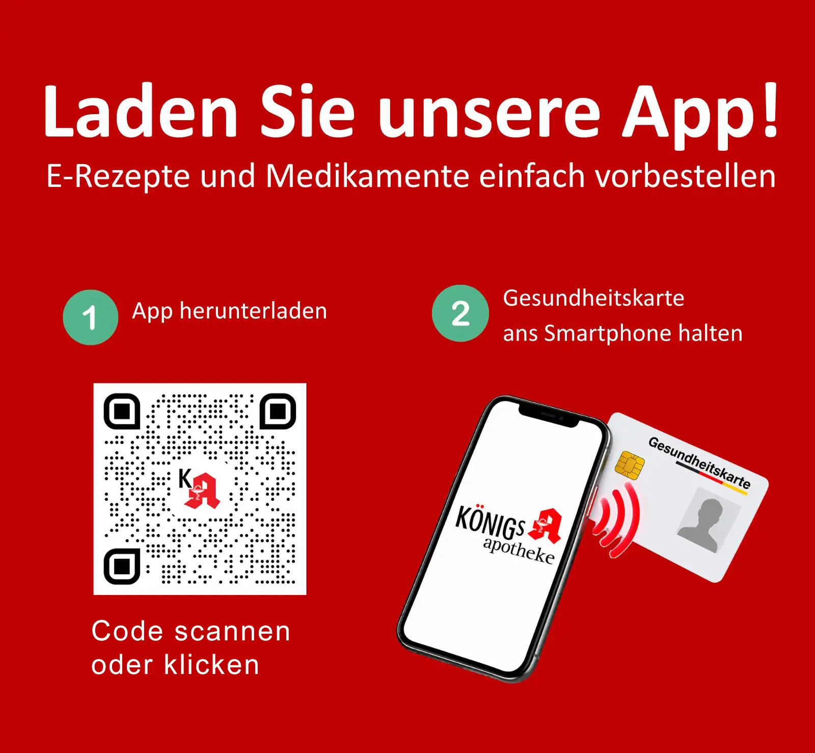 Laden Sie unsere App – E-Rezepte und Medikamente einfach vorbestellen